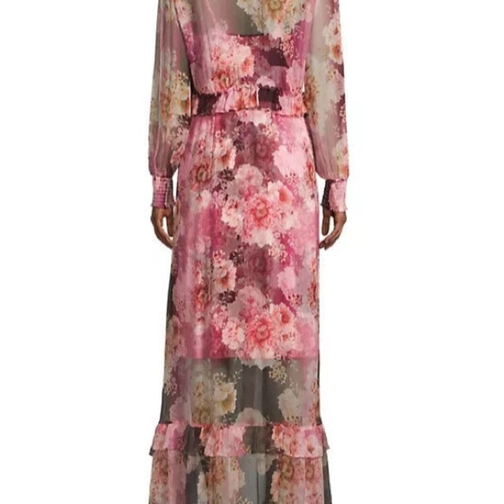 Johnny Was Pink Floral Long Sleeve Maxi Dress - Picture 2 of 11